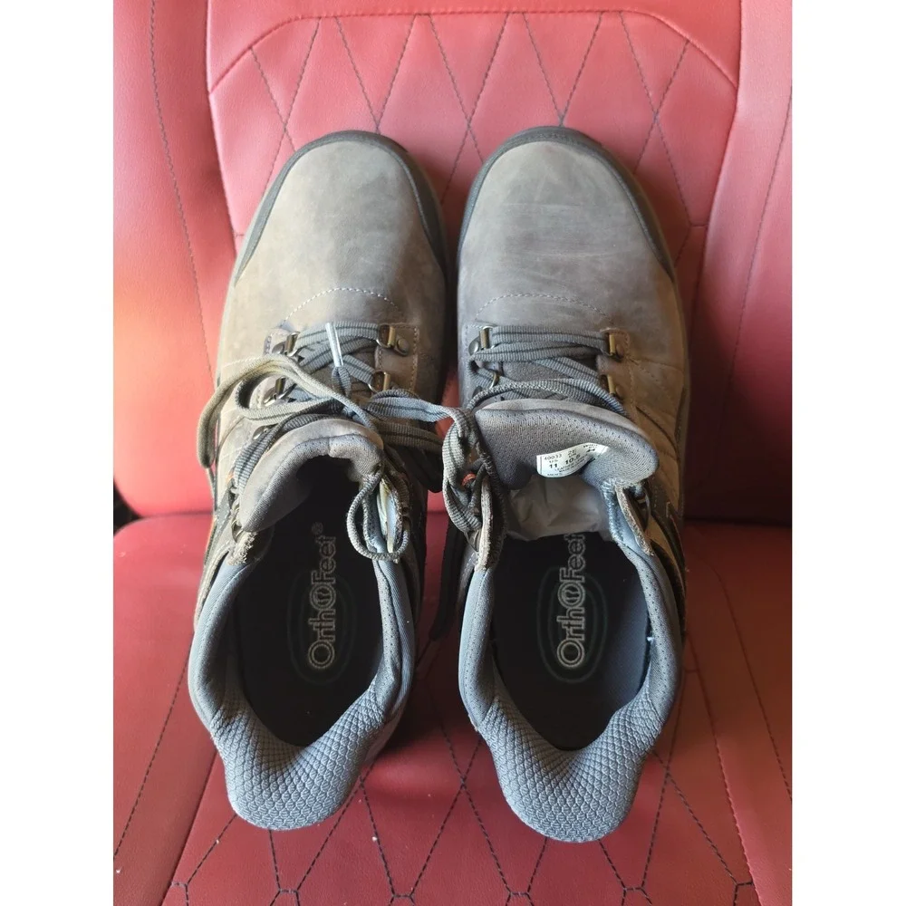 OrthoFeet Dalton Hands-Free Waterproof Hiking Boots Gray - 11  Wide - New
